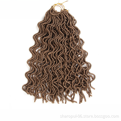 wavy faux locs synthetic fiber crochet hair extension weave supplies